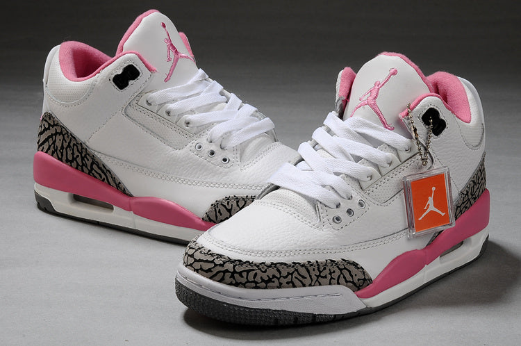 Air Jordan 3 High-Top Sneakers White Pink - product image from the listing.