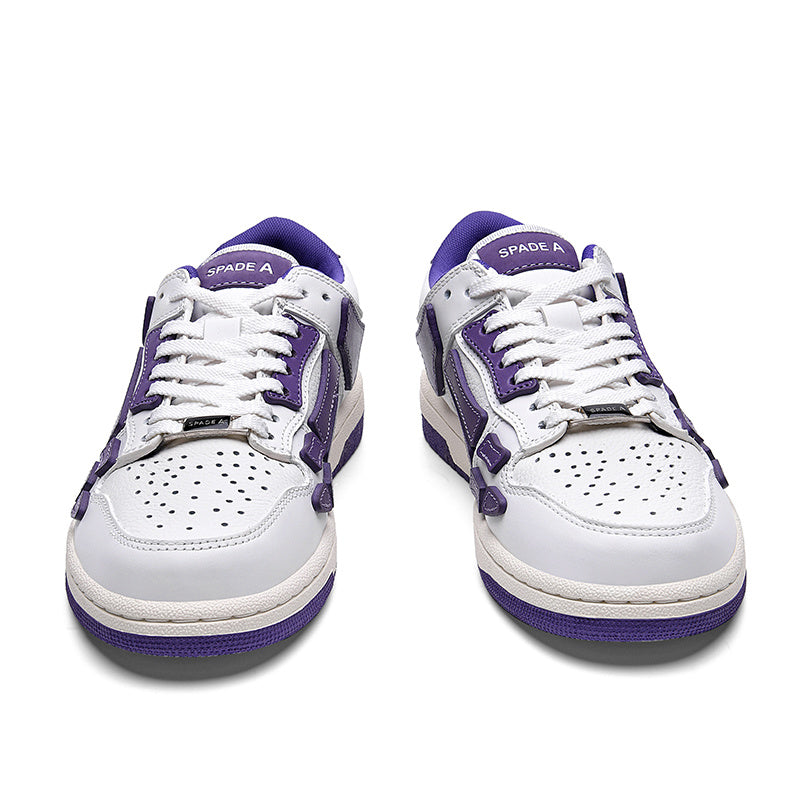 White and Purple Spade A Low-Top Sneakers - product image from the listing.