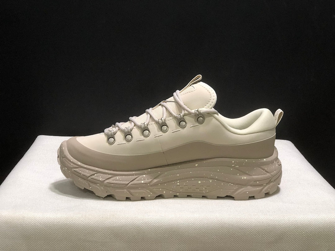 Cream and Taupe HOKA Tor Summit Trail Sneakers - product image from the listing.