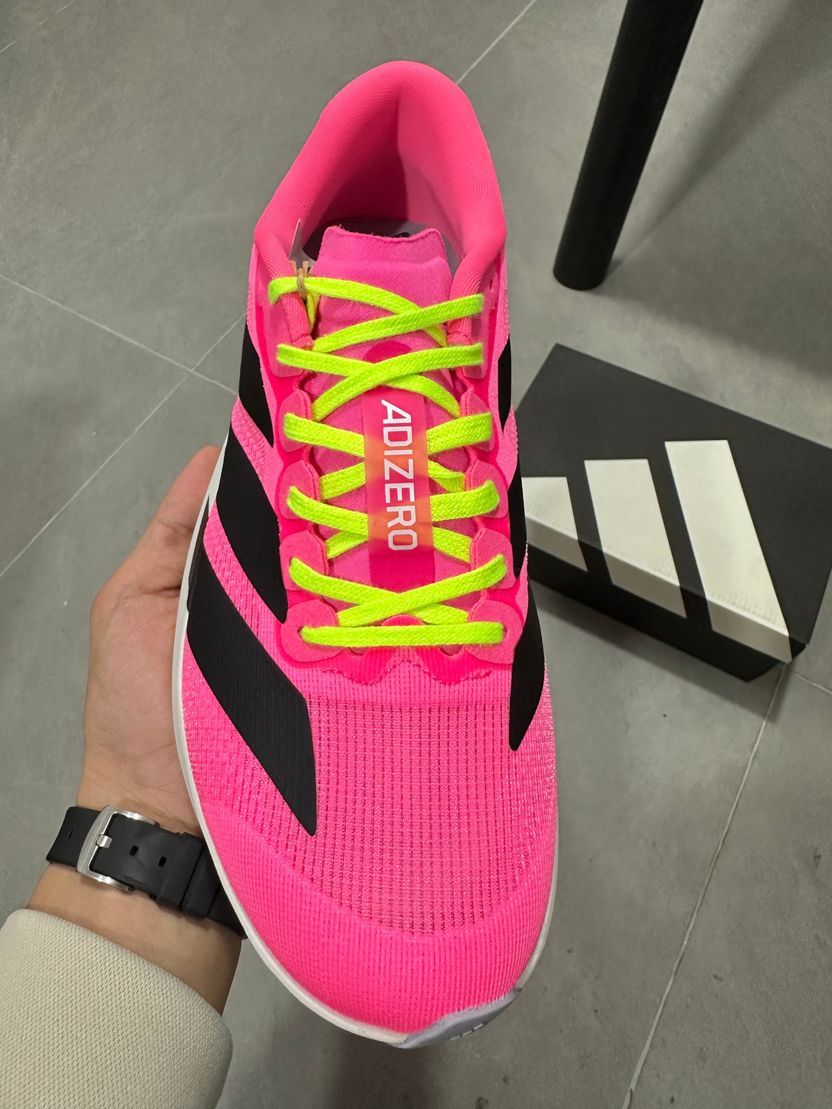 Adidas Adizero Lightstrike Pro Running Shoes in Pink - product image from the listing.