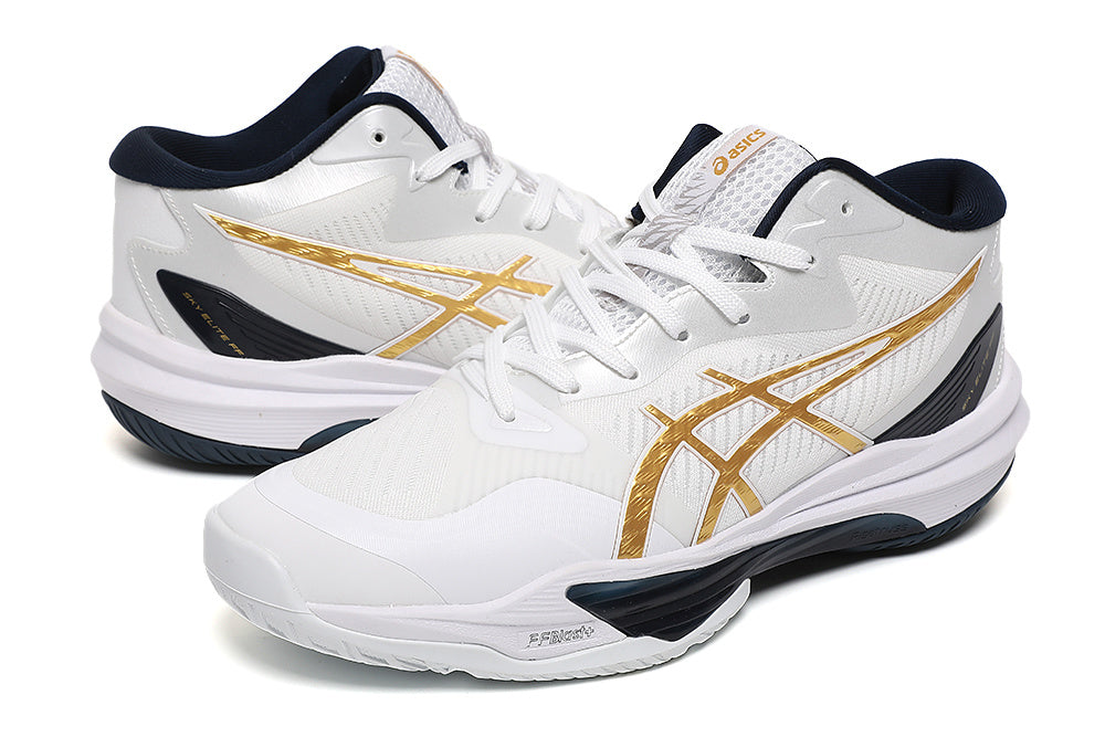 ASICS Sky Elite FF Volleyball Shoes in White Gold - product image from the listing.