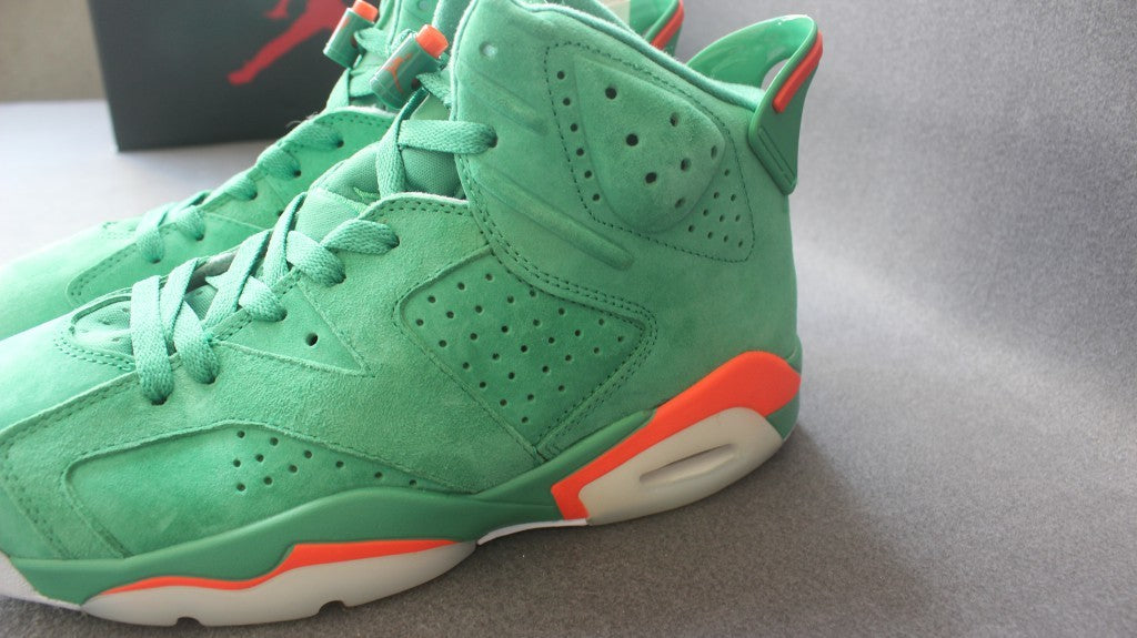 Air Jordan 6 Gatorade High-Top Sneakers in Green 384664-145 - product image from the listing.