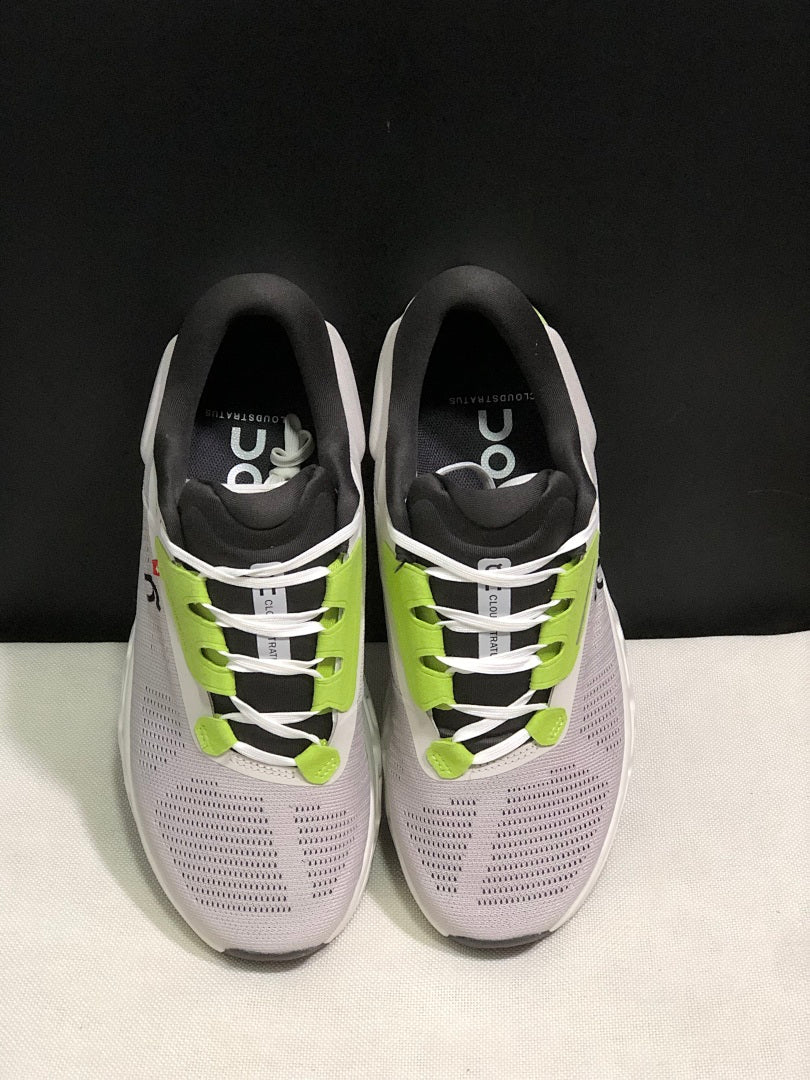On Cloudstratus 3 Running Shoes, in White Grey Green - product image from the listing.