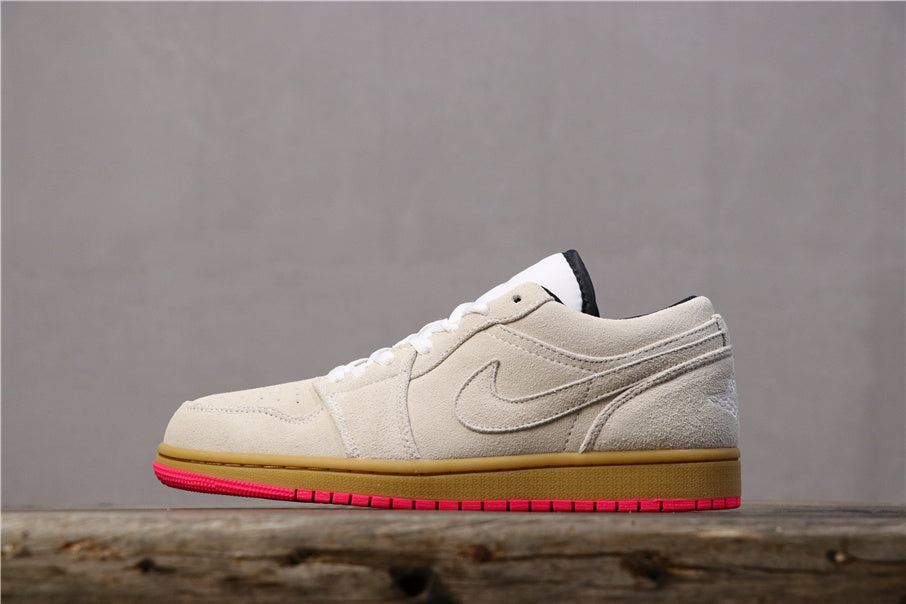 Grey White Gum Sole Sneakers - Air Jordan 1 Low 553558-119 - product image from the listing.
