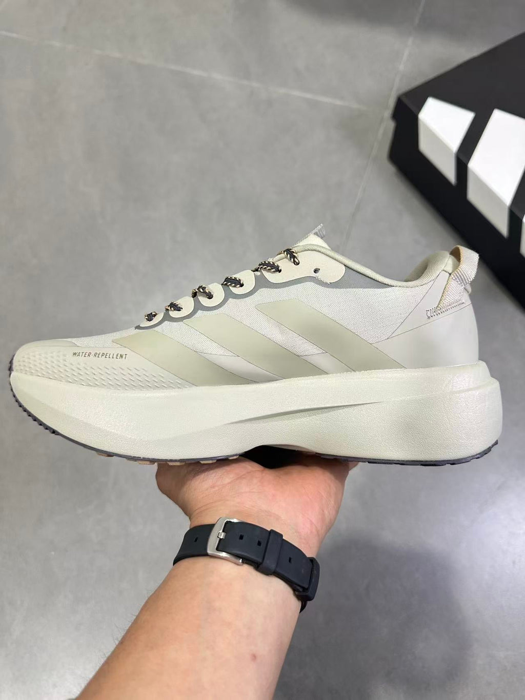 Adizero EVO SL ATR Running Shoes, in Light Brown - product image from the listing.