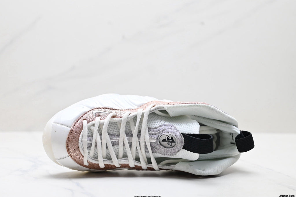Nike Air Foamposite One Penny Hardaway Sneakers White Rose in Gold - product image from the listing.