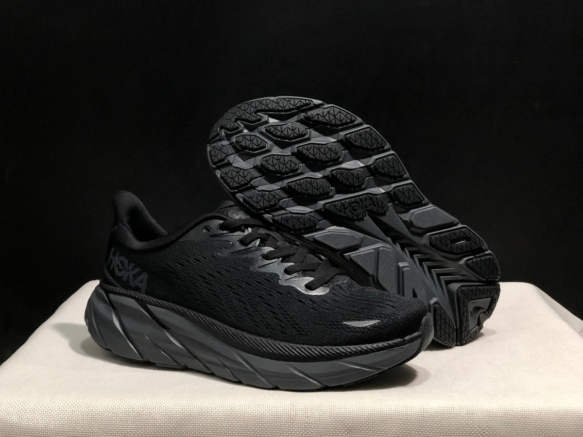 HOKA Clifton 8 Shoes for Running, Black and Ink Wash - product image from the listing.