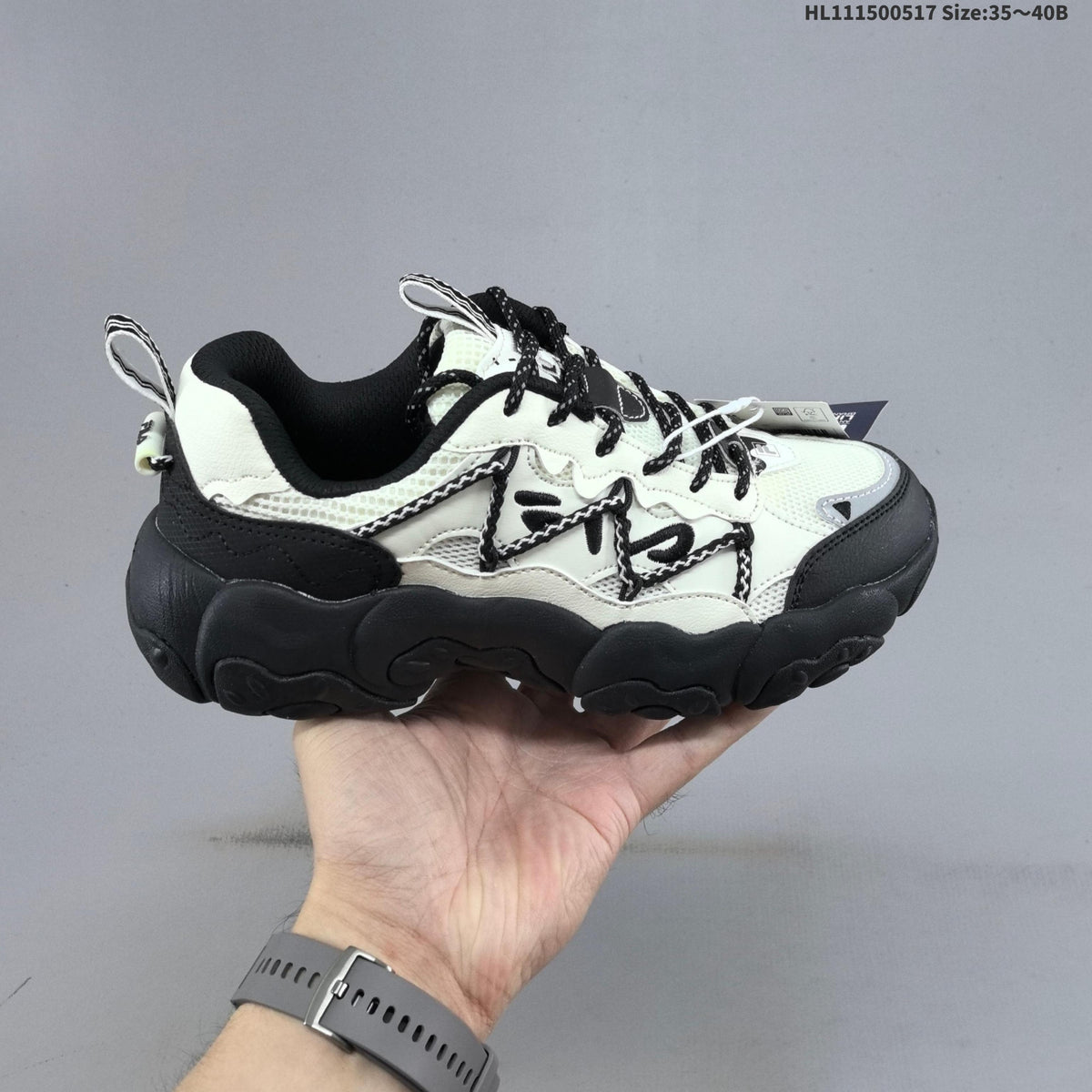 FILA Croissant 1S Low-Top Sneakers, in White and Black - product image from the listing.