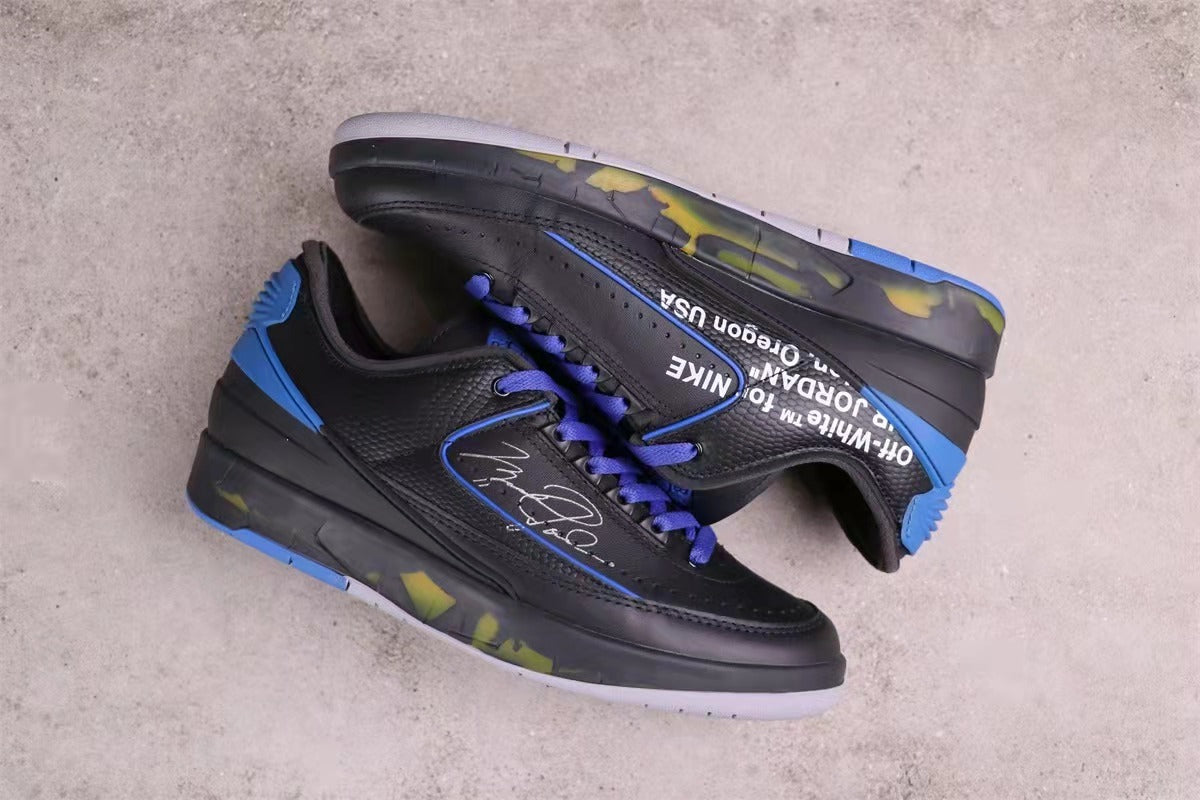 Jordan 2 Low x Sneakers in Off-White Black Blue DM7866-14 - product image from the listing.