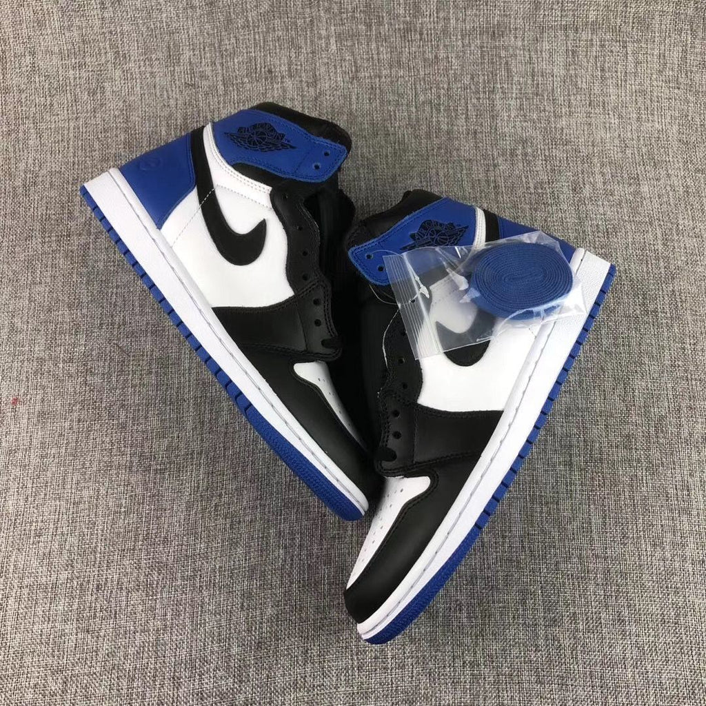 Jordan 1 Retro Fragment Sneakers in Black White Blue 716371-040 - product image from the listing.