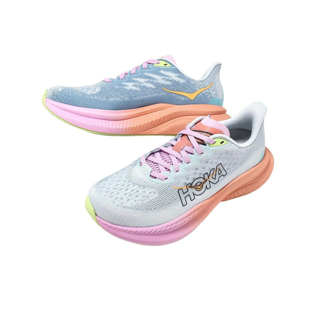 HOKA Running Shoes in Gray, in Pink and Lime - product image from the listing.