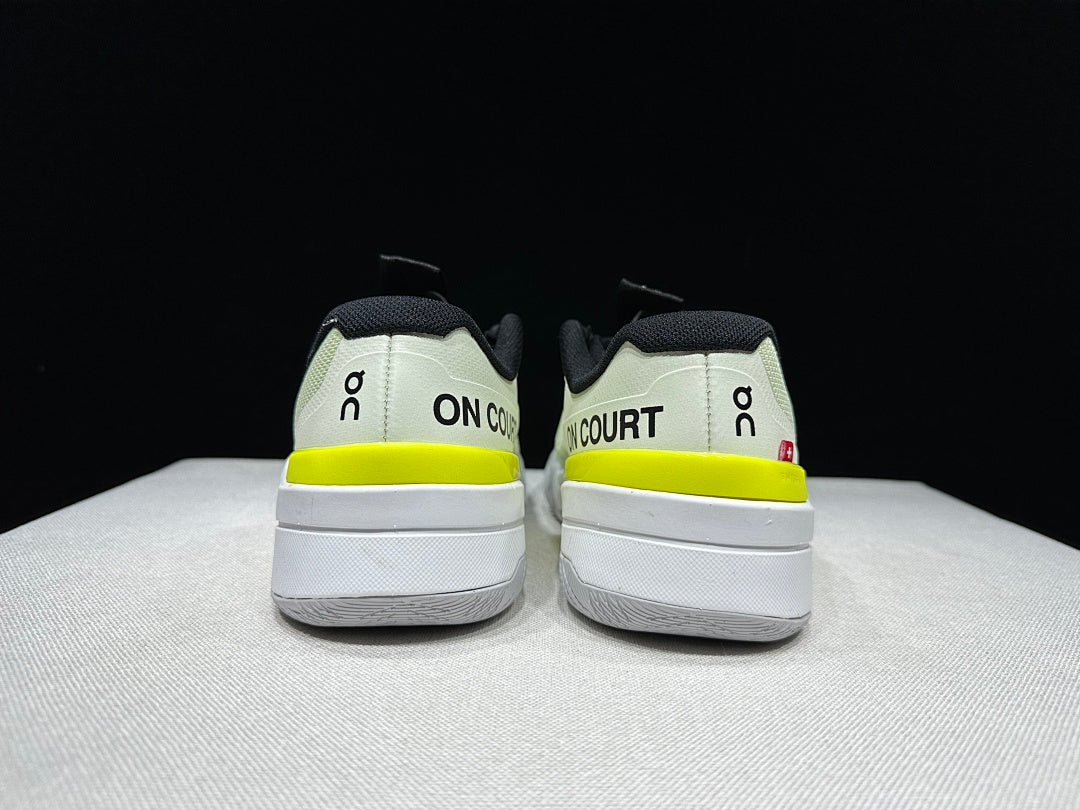 On The Roger Pro Fire Clay Tennis Sneakers, in Lime and Black - product image from the listing.