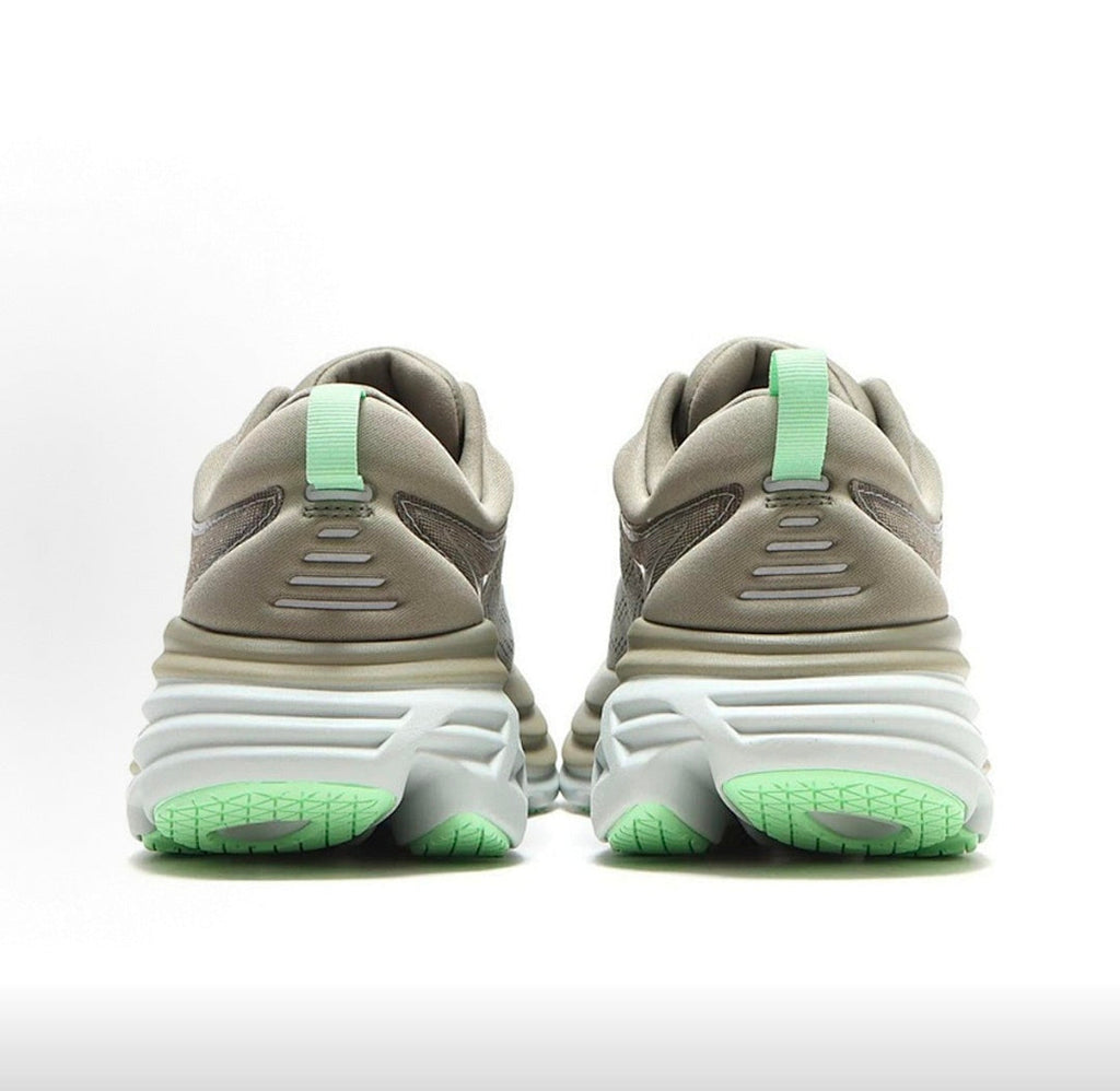 Green and Silver HOKA Bondi 8 Sneakers - product image from the listing.
