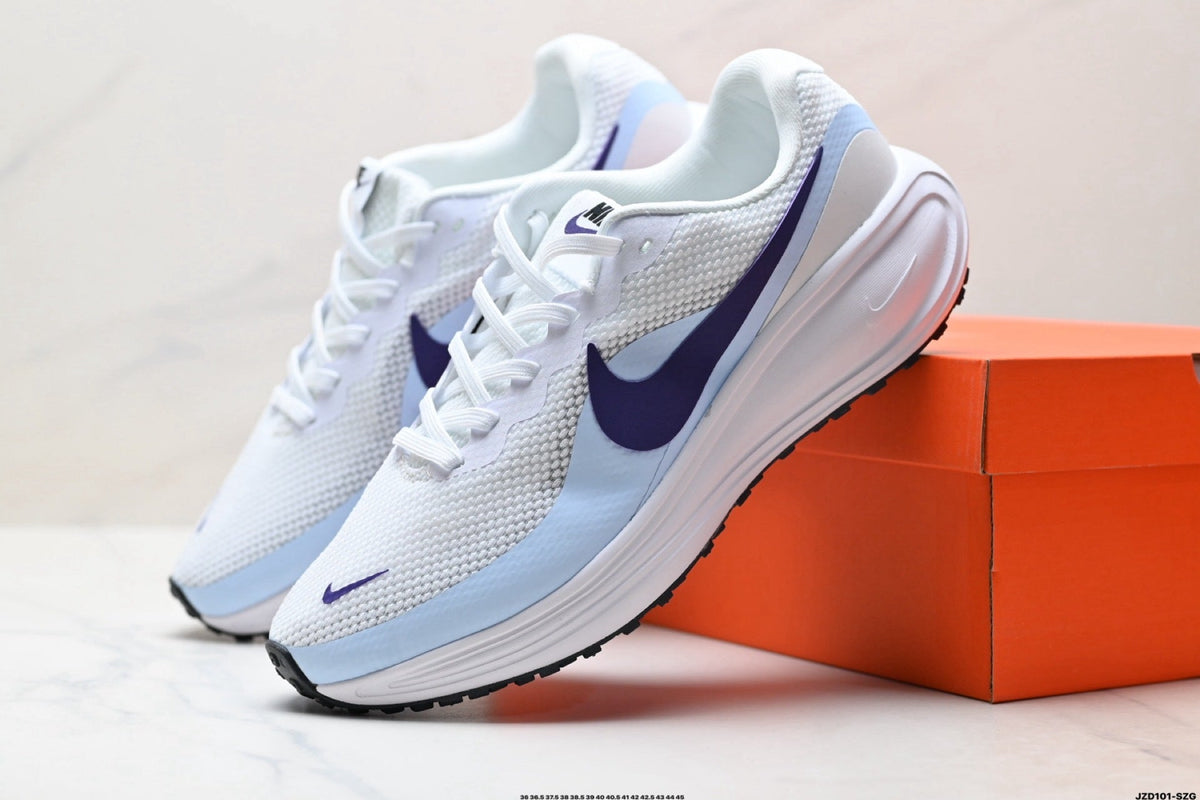 Nike Revolution 8 Running Shoes in White Blue Purple - product image from the listing.