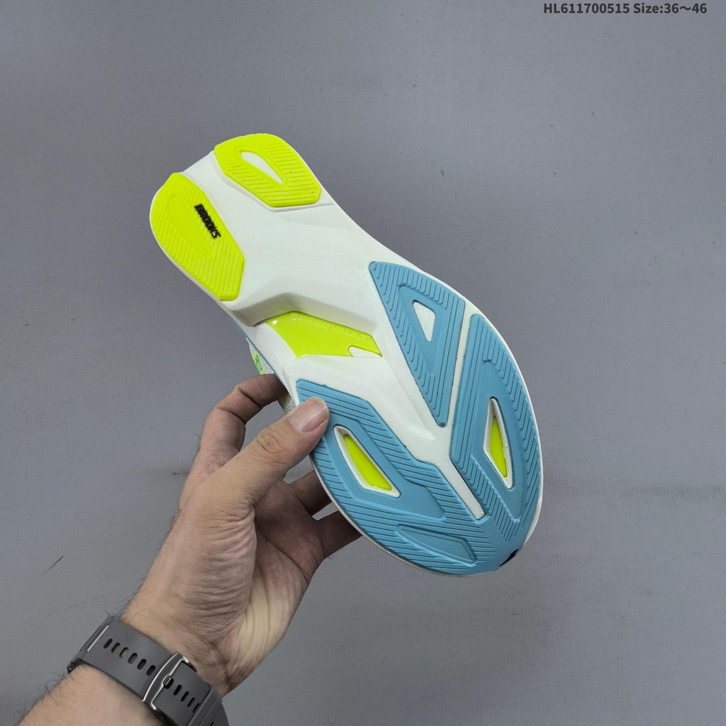 Brooks Hyperion Max 3 Running Shoes, in White and Blue - product image from the listing.