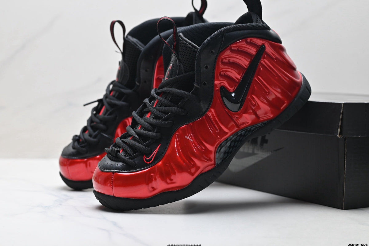 Nike Air Foamposite One Penny Sneakers in Red and Black - product image from the listing.