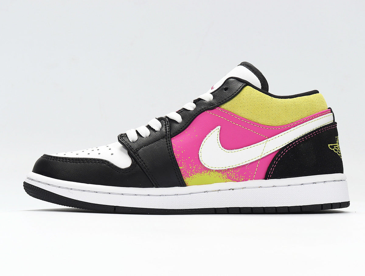 Nike Air Jordan 1 Low Sneakers in Yellow Pink Black CW5564-001 - product image from the listing.
