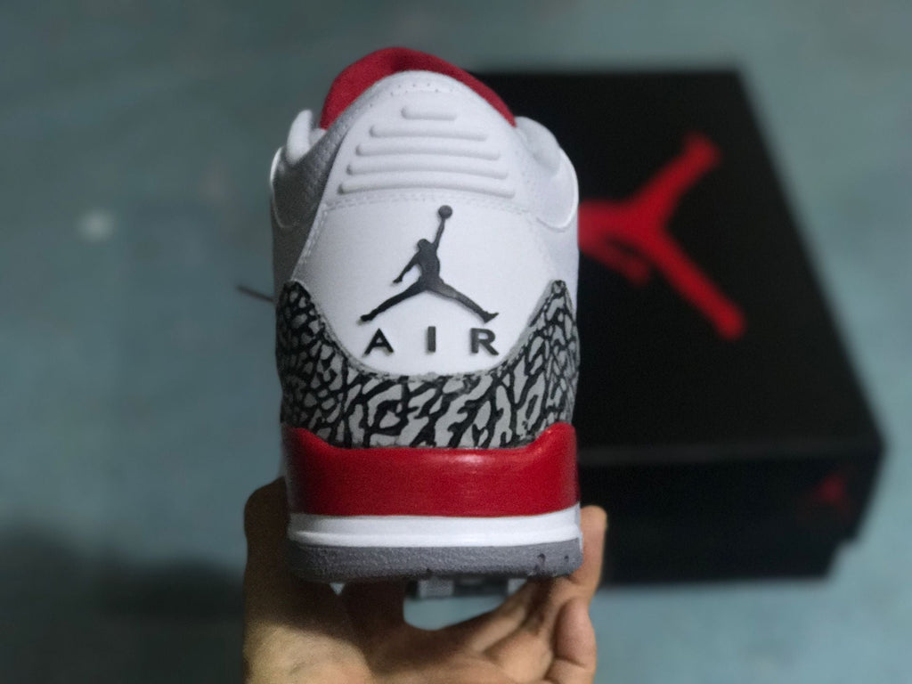 White Red Elephant Print Sneakers - Jordan 3 Retro - product image from the listing.
