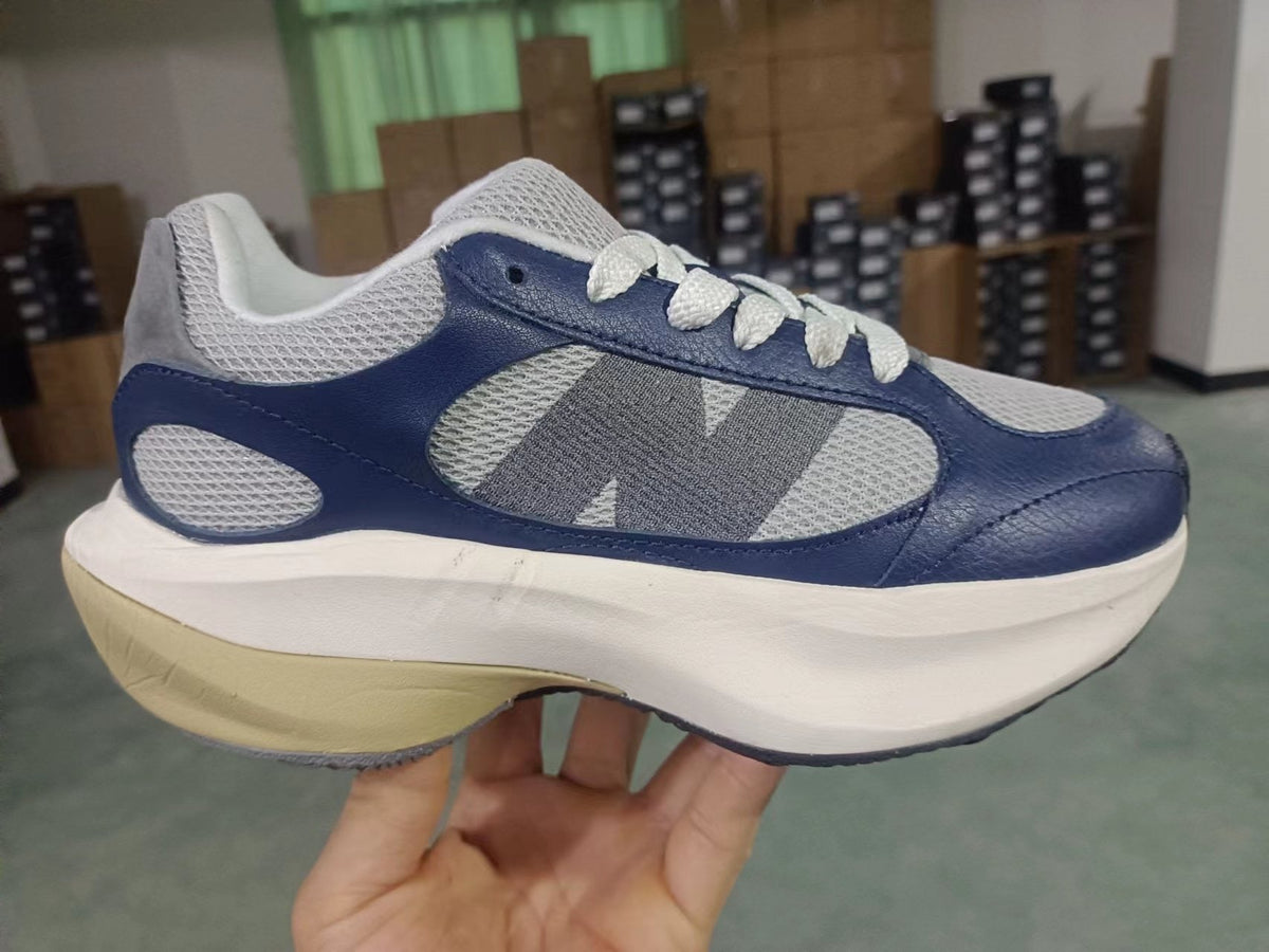Navy and Gray N-Logo Mesh Sneakers - product image from the listing.