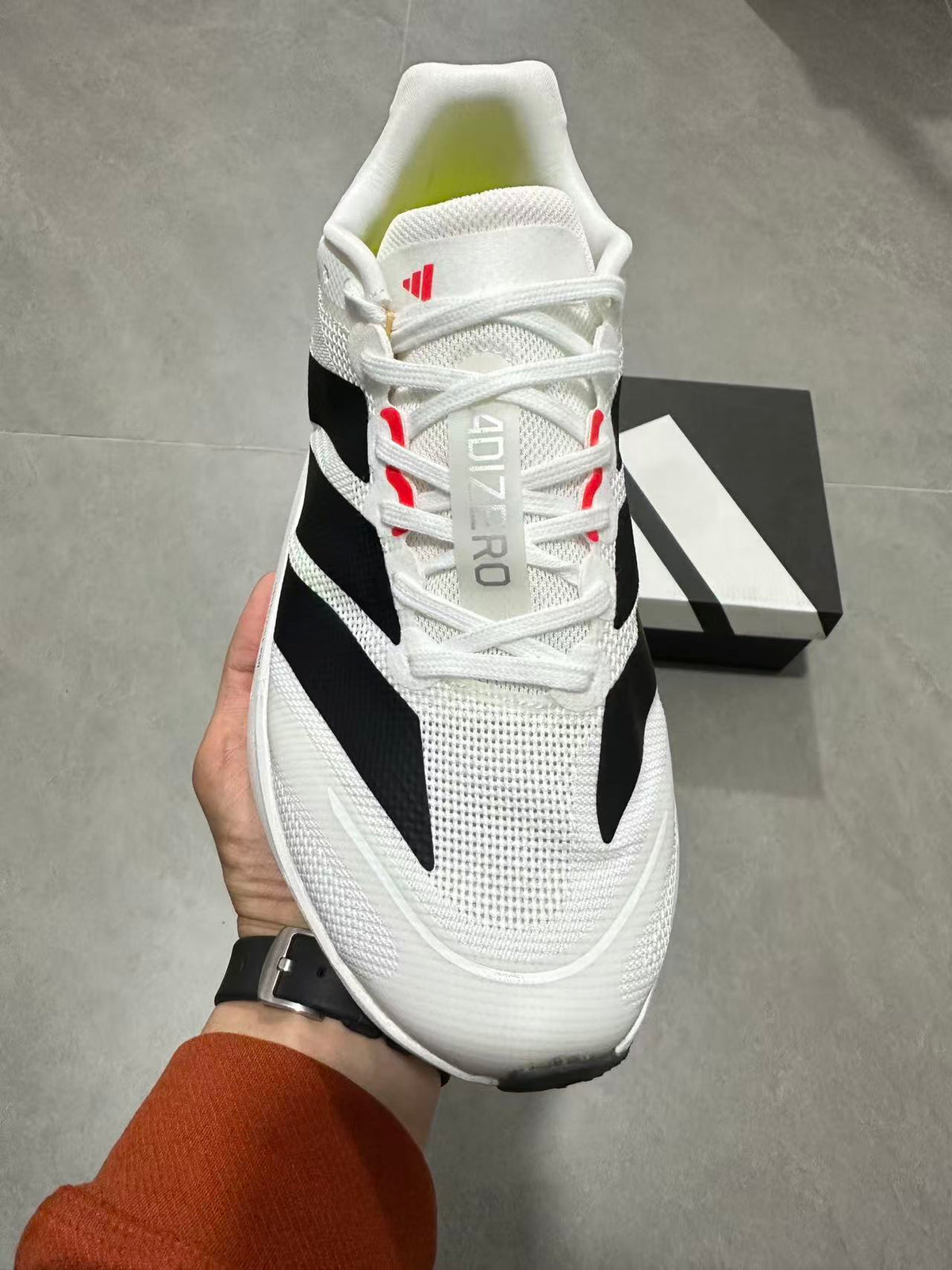 Adidas Lightstrike Pro Running Shoes in White Black Red - product image from the listing.
