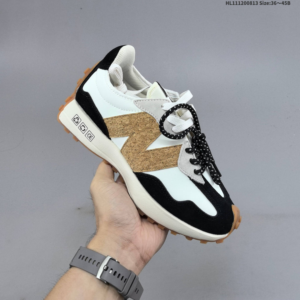 New Balance MS327KA1 Retro Lifestyle Sneakers, in White and Black - product image from the listing.