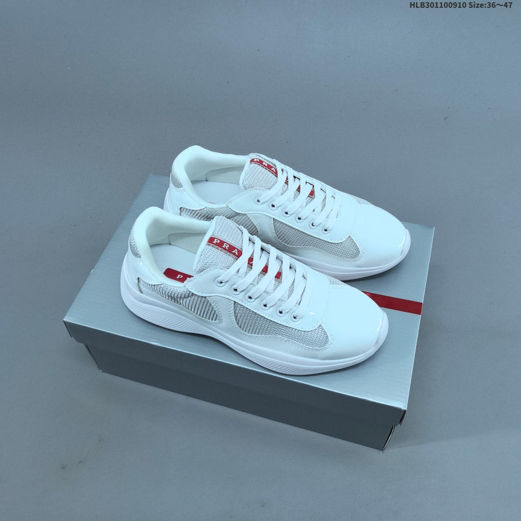 Prada America's Cup Low-Cut Sneakers, Patent-Style Colorways - product image from the listing.