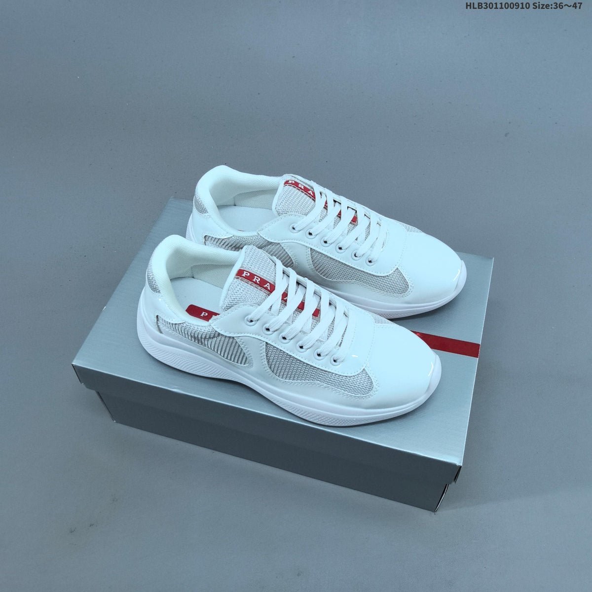 Prada America's Cup Low-Cut Sneakers, Patent-Style Colorways - product image from the listing.