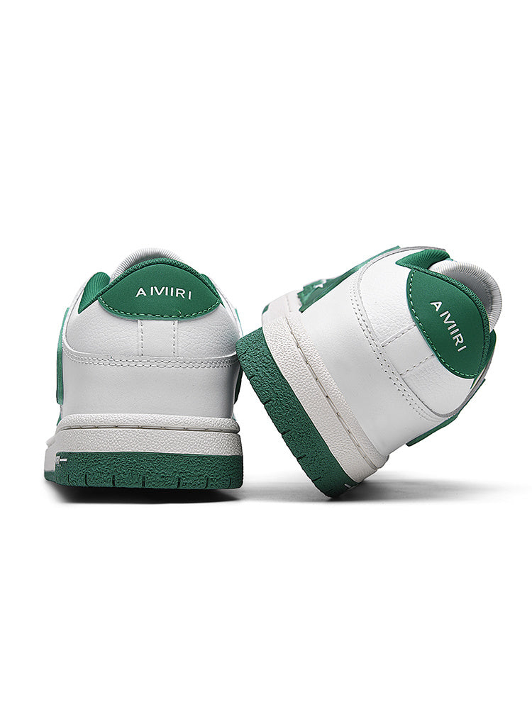 AVIRY Low-Cut Sneakers in White and Green, MFS003-114 - product image from the listing.