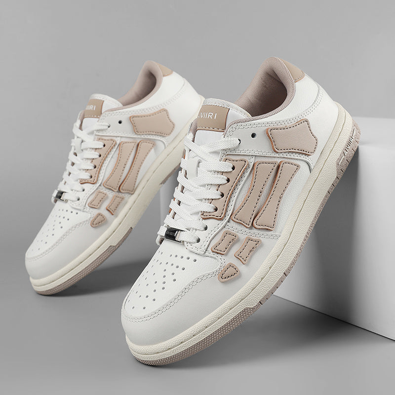 White and Beige AMIRI Low-Top Sneakers - product image from the listing.