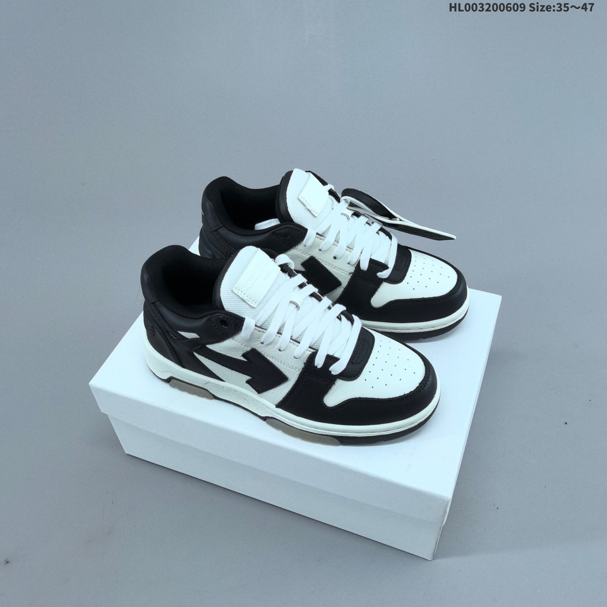 Black and White Off-White Out Of Office Sneakers - product image from the listing.
