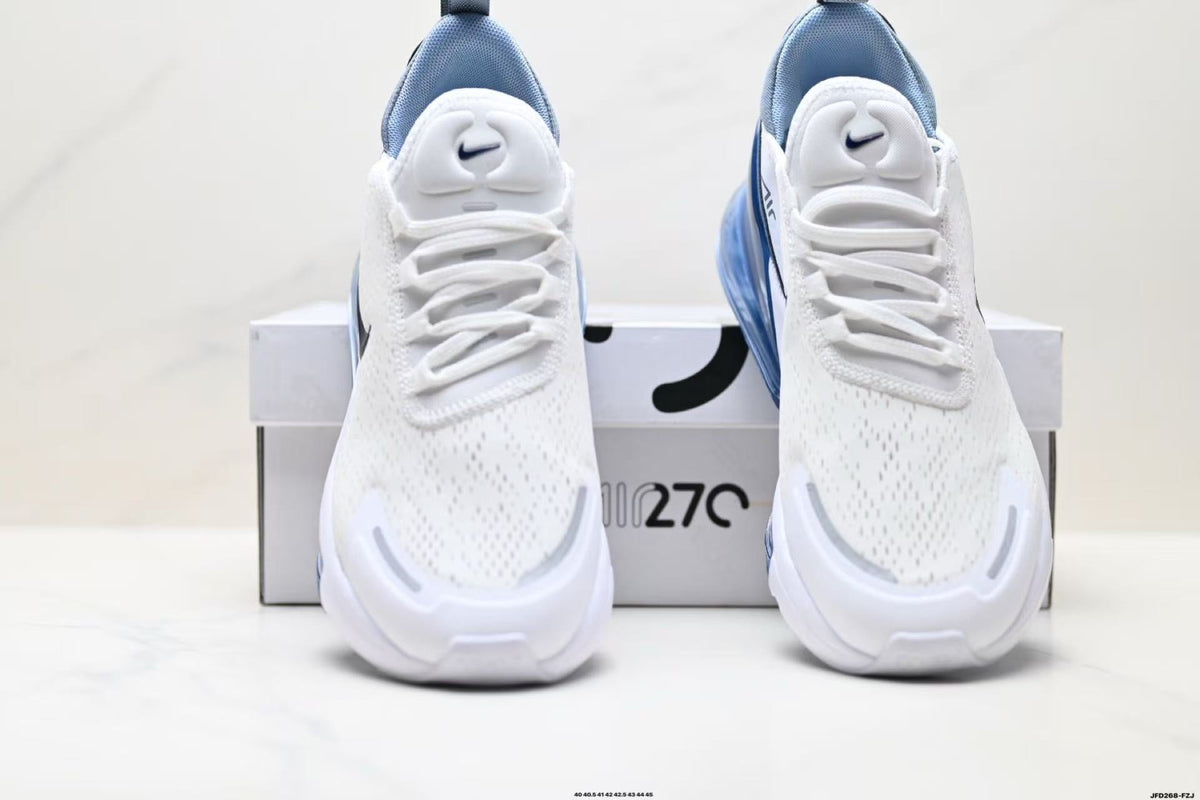 Nike Air Max 270 Sneakers in White and Deep Blue - product image from the listing.