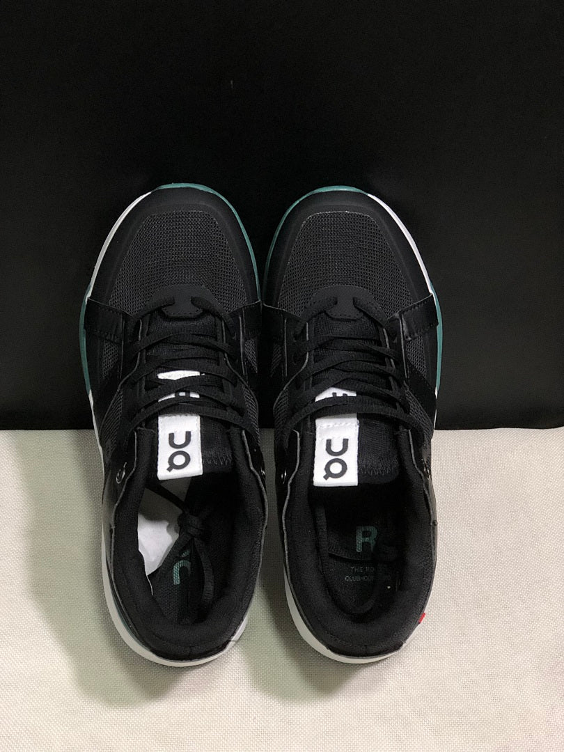 On The Roger Clubhouse Pro Sneakers in Black Green - product image from the listing.
