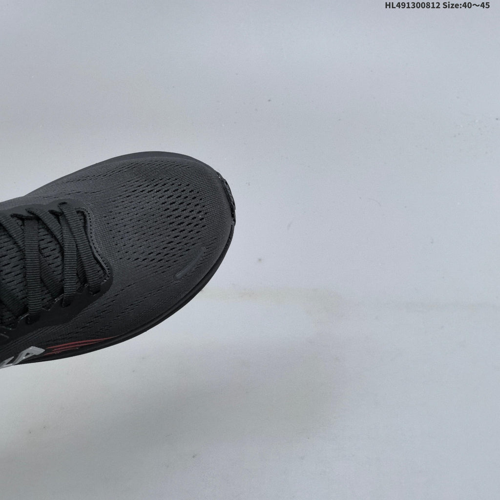 HOKA Clifton 11 Black Shoes for Running with Red Accents - product image from the listing.