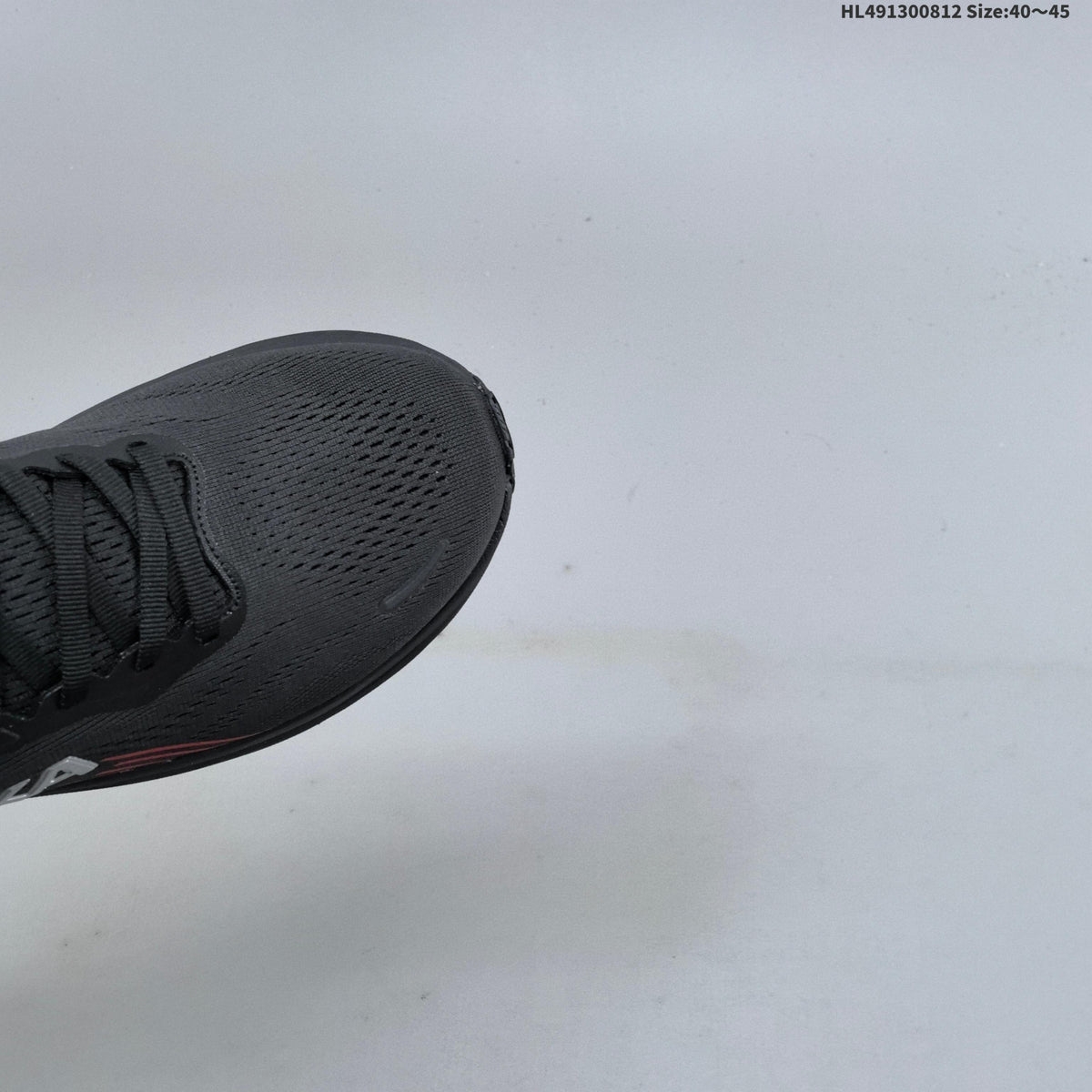 HOKA Clifton 11 Black Shoes for Running with Red Accents - product image from the listing.