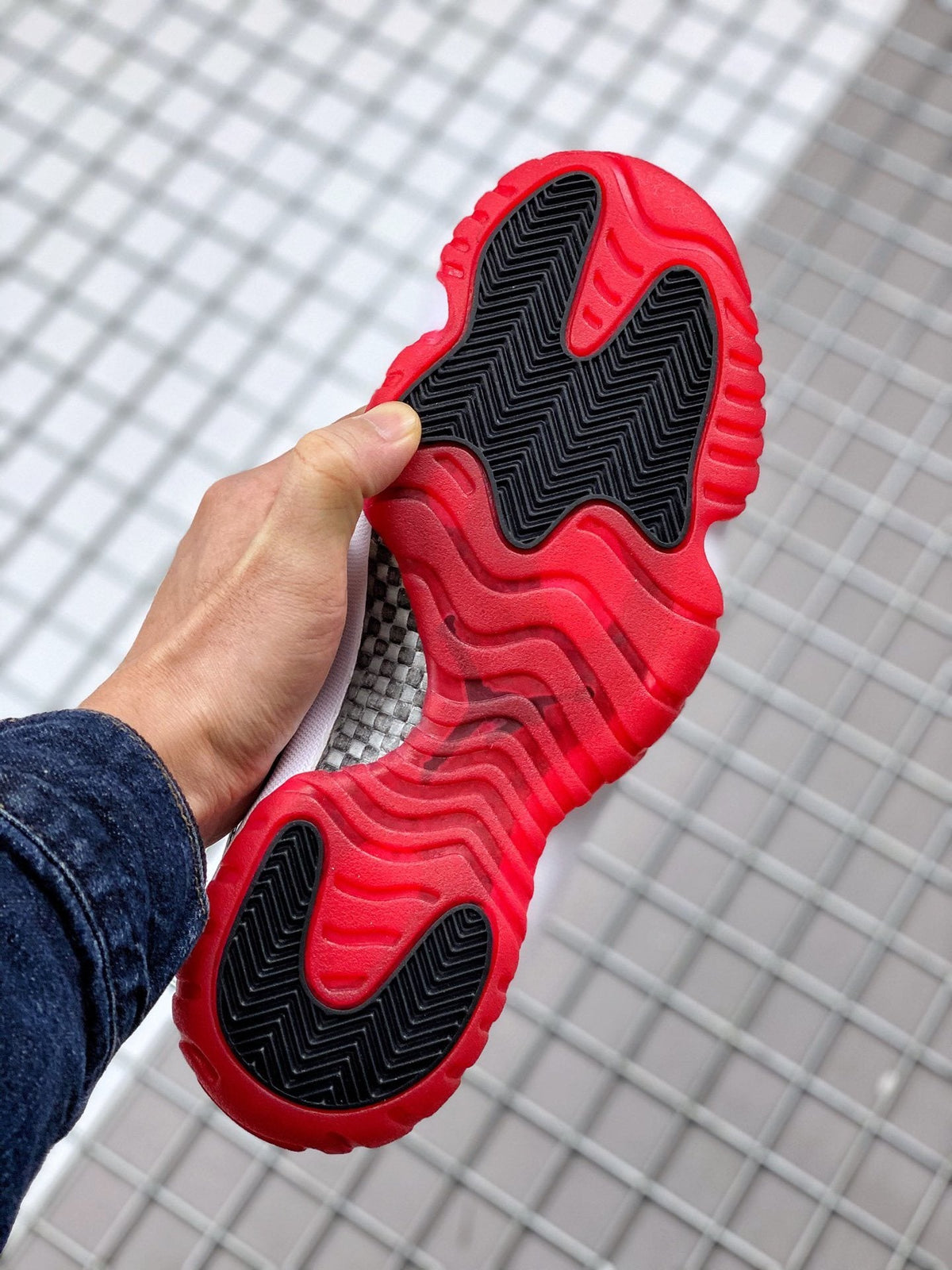 Air Jordan 11 Win Like '82 Sneakers in White Black Red - product image from the listing.