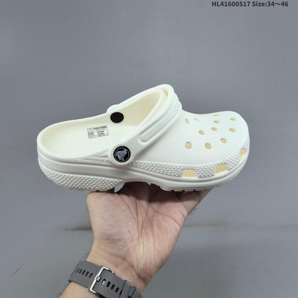 White Crocs Classic Clog - product photo shown in the listing for this item.
