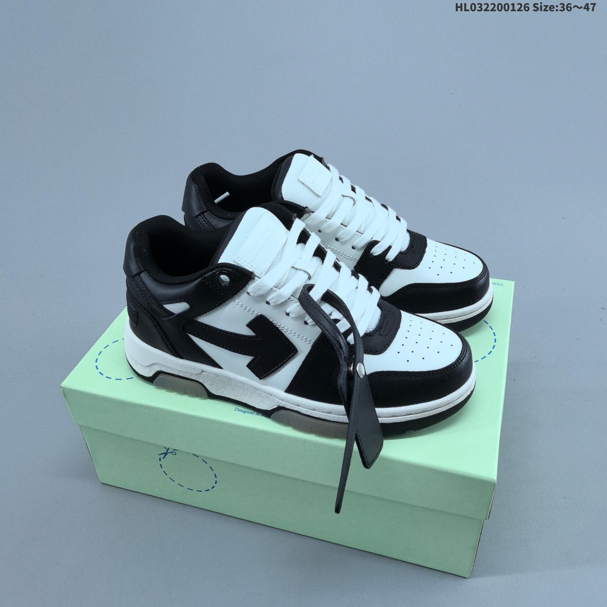 Off-White Out Of Office Low-Top Sneakers in Black White - product image from the listing.