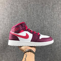 Air Jordan 1 High Sneakers in White, in Pink and Burgundy - product image from the listing.
