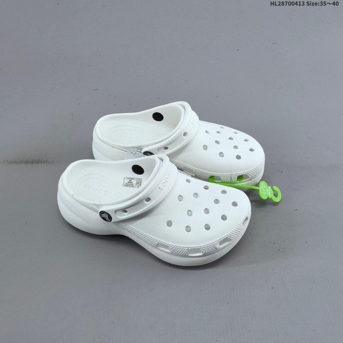 White and Black Crocs Classic Clog Platform - product image from the listing.