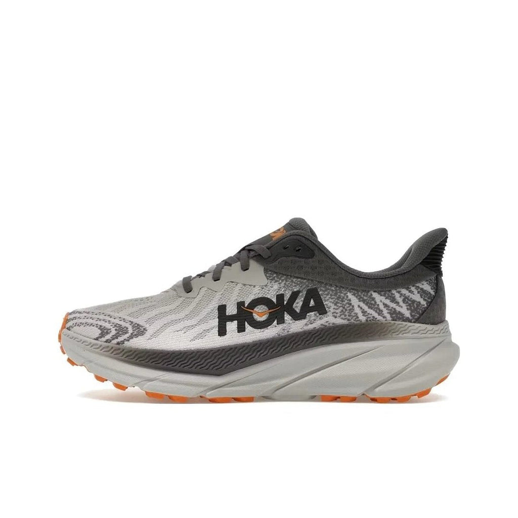 HOKA Challenger 7 Trail Running Shoes in Gray Orange - product image from the listing.