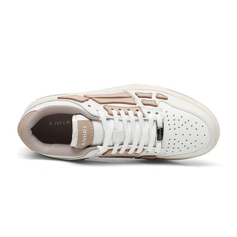 White and Beige AMIRI Low-Top Sneakers - product image from the listing.