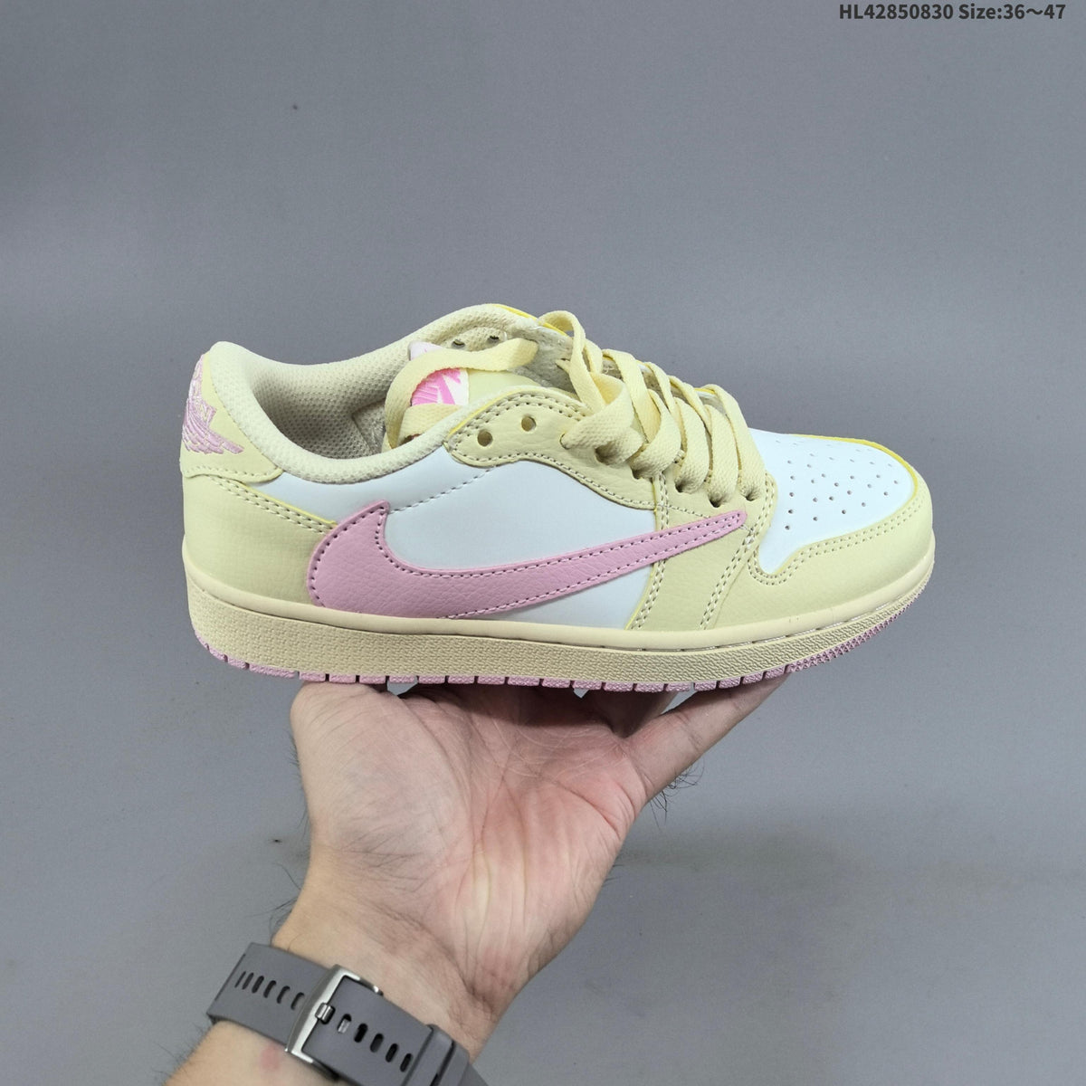 Jordan 1 Low OG Shy Low-Top Sneakers in Pink - product image from the listing.