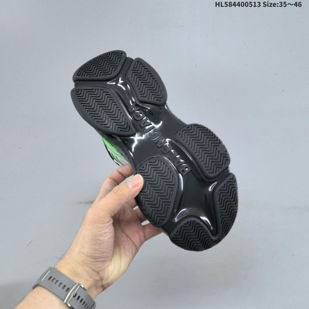 White and Green Balenciaga Triple S 2.0 Sneakers - product image from the listing.