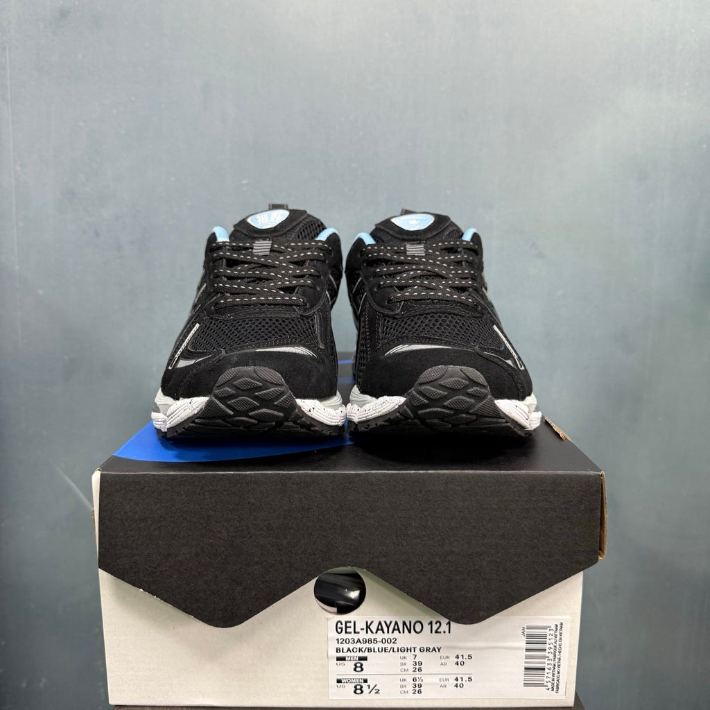 ASICS GEL-KAYANO 12.1 Running Sneakers in Black Blue - product image from the listing.
