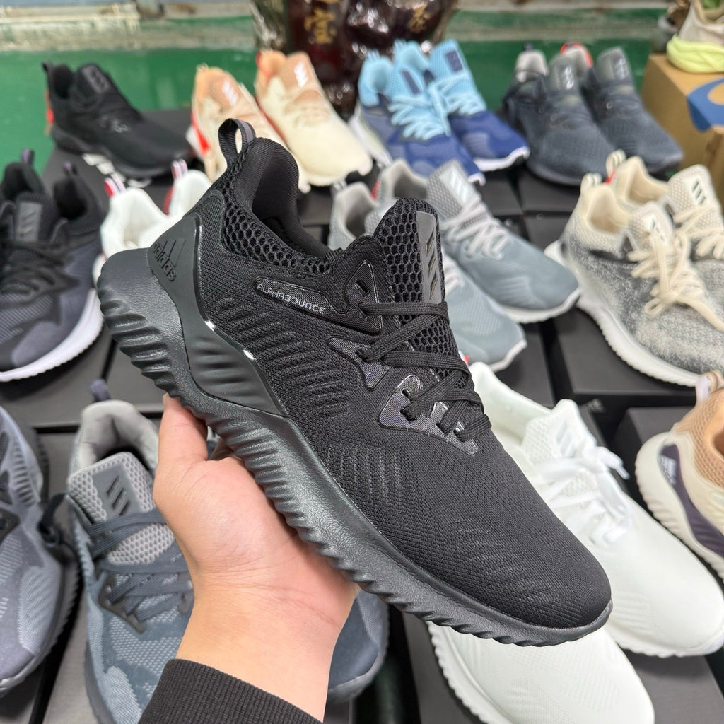 adidas Alphabounce AMSM Black Running-Style Trainers - product image from the listing.