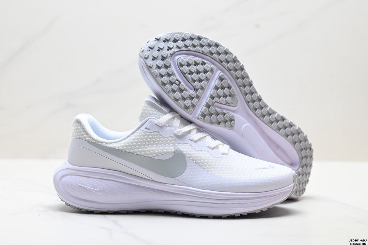 Nike Revolution 8 Running Shoes in White and Light Purple - product image from the listing.