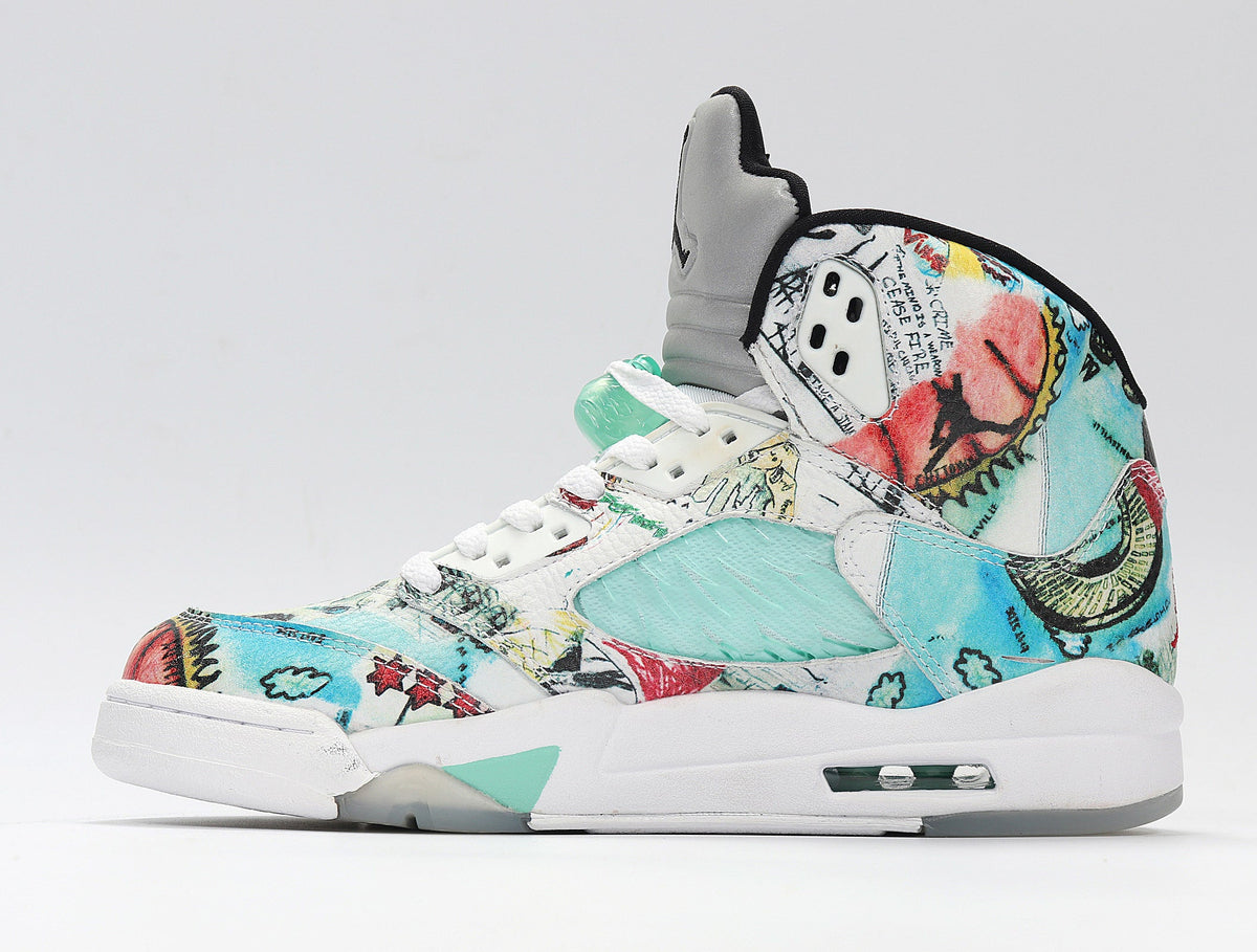 Air Jordan 34 Graffiti Basketball Shoes White Multicolor AV2405-900 - product image from the listing.