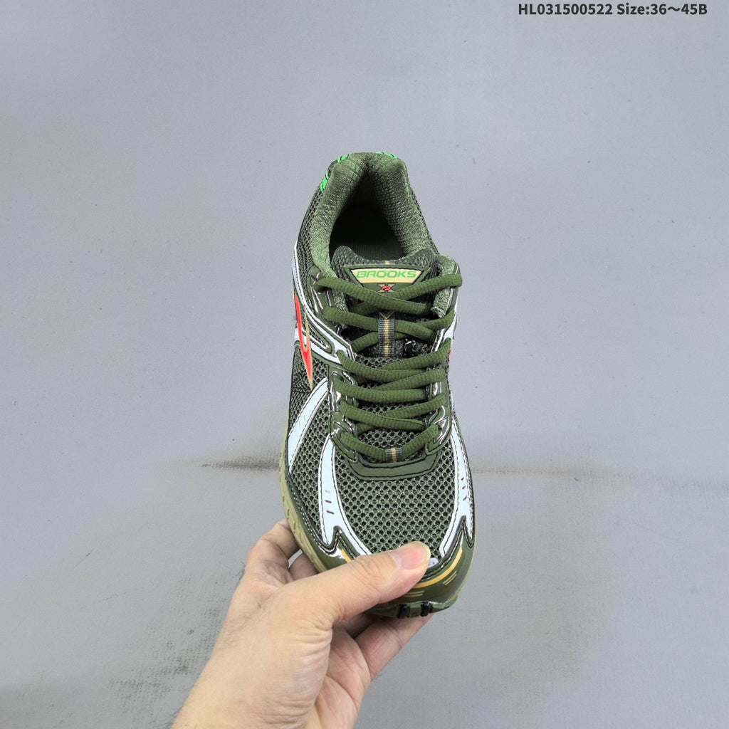 Brooks Adrenaline GTS 10 Running Shoes, in Olive Green - product image from the listing.