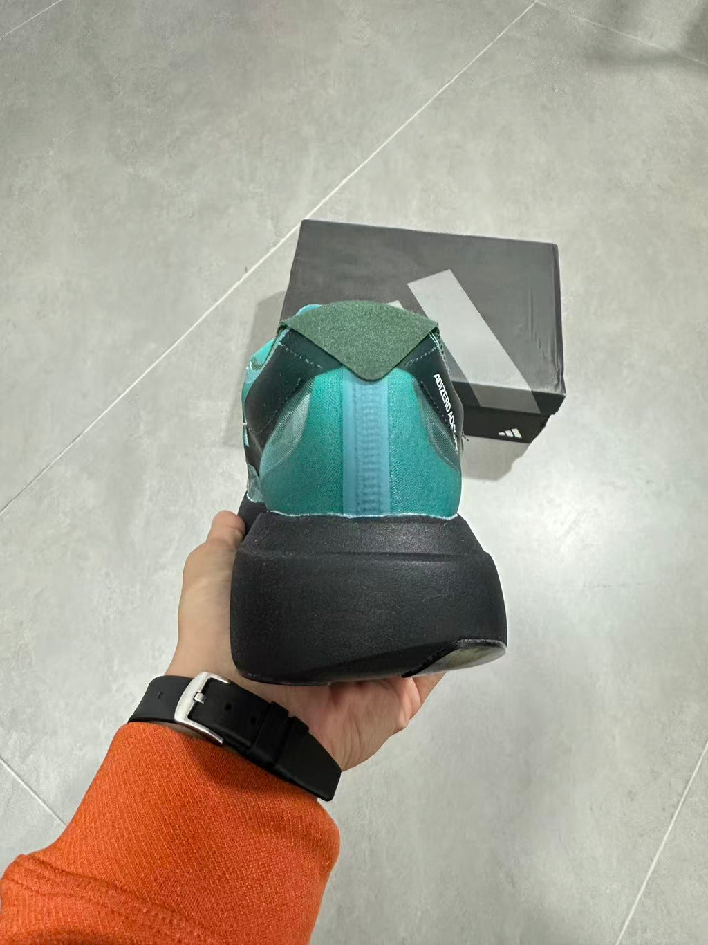 Nike Air Max Scorpion Flyknit Sneakers, in Turquoise and Black IH5588 - product image from the listing.