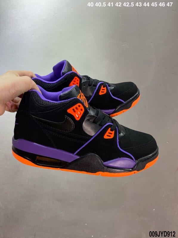 Nike Air Flight 89 Raptors Sneakers in Black Purple Orange - product image from the listing.
